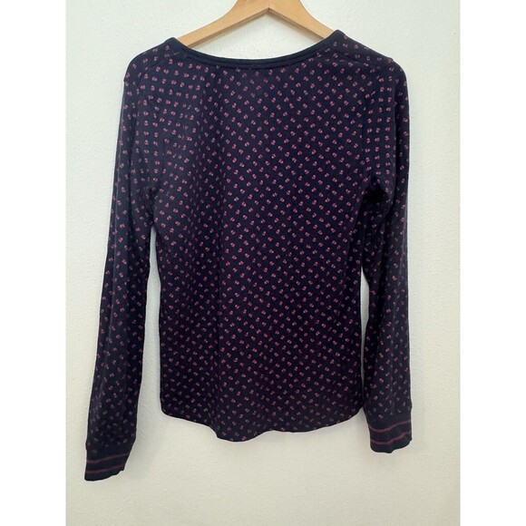 Tommy Hilfiger Womens Pajama Top Long Sleeve Size Large Blue Floral Ditzy - Picture 3 of 6